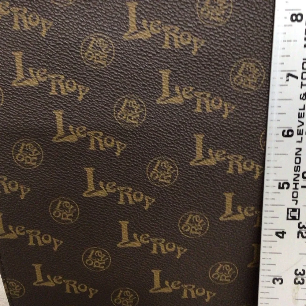 LEROY BROWN TOTE HANDBAG VINTAGE OLD STOCK NEW LOGO LEATHER TRIM 13 X 11 X 3
